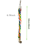 TogyGooty Bird Rope Perch & Birds Swing Set - Bird cage Accessories, Rope perches for Conures, Parrots,Cockatiel,Lovebird,Budgerigar,Parakeet perches for cage,Birds perches