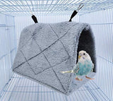 Magnoloran 2 Pack Warm Bird Nest House Plush Birds Hut Bed Hanging Hammock Sleeping Bed Plush Hanging Snuggle Cave for Pet Parrot Parakeet Cockatiel Conure Cockatoo African Grey Macaw (Brown&Grey)