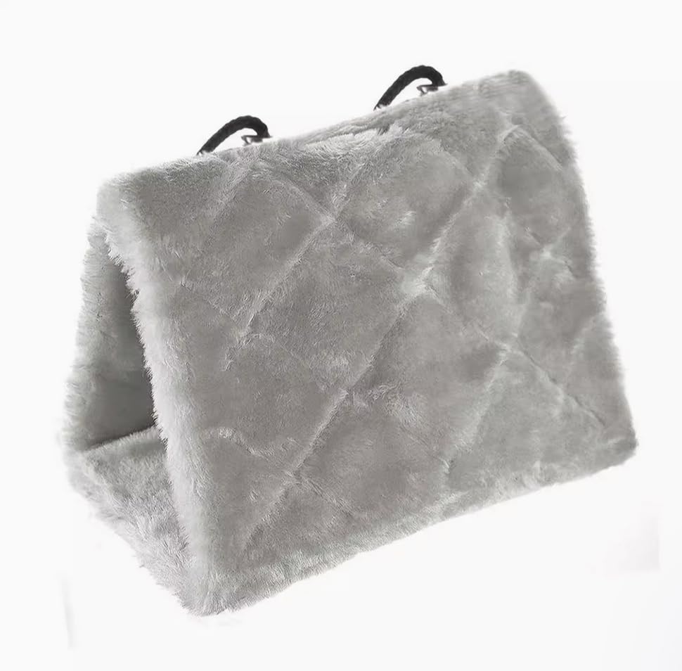 Magnoloran 2 Pack Warm Bird Nest House Plush Birds Hut Bed Hanging Hammock Sleeping Bed Plush Hanging Snuggle Cave for Pet Parrot Parakeet Cockatiel Conure Cockatoo African Grey Macaw (Brown&Grey)