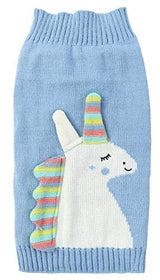 Unicorn Costume for Pets Holiday Festive Dog Clothes Sweater for Large Dogs Girl, Blue X-Large (19" Back Length)
