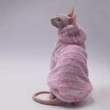 Sphynx Cat Apparel Kitty Clothes Warm Autumn and Winter Hairless Cat Outfits Cat Clothes for Devon Rex Cats, Cornish Cats and Small Cats (Pink, Large)