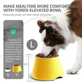 FluffyDream Elevated Bowls, Sturdy Non-Slip With Stainless Steel Bowl, for Wearing Cone, Long Ears, Large Dogs - Colorful Raised, LemonYellow, L (860ML / 3 Cups)
