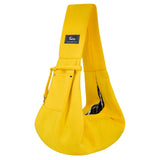 CUBY Dog and Cat Sling Carrier - Hands Free Reversible Small Pet Carrier Sling with Storage Pocket Design - Suitable for Puppy, Small Dogs Cats Outdoor Travel Walking(Yellow)