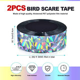Hutisyoe Bird Scare Tape Ribbon(524FT) - Reflective Tape for Birds - Keep Birds Away Outdoor - Scare Tape for Bird Control - Double Side Ribbon, Scare Geese, Pigeon, Duck, Woodpecke - Yard Decoration