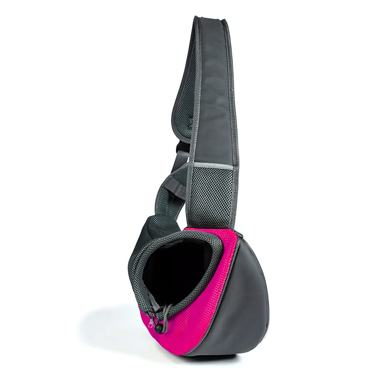 Kucehiup Dog Sling Carrier for Small Dogs Cat Carrier Breathable Mesh Bag(Fits Approximately 3 lbs to 6 lb Pets)(Rose Red)
