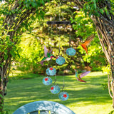 1Pc Wind Chimes Humming Bird Feeder Ant And Bee Proof Outdoor Hanging Hummingbird Feeder For Viewing Decoration For Garden Patio Yard Balcony