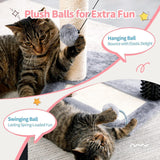Small 4-in-1 Cat Tree Tower With Self-grooming Brush And Natural Sisal Scratching Post, Soft Plush Cat Bed And Hanging Ball, Suitable For Indoor Kittens
