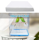 Bird Cage Liner Papers, 100 Sheets 10.6×8in Non-Woven Bird Cage Liners, 4 Size to Choose, Precut Absorbent Bird Paper