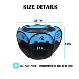 MEHONGCAN Portable Pet Playpen,Foldable Dog Playpen for Dogs and Cats,Rabbits,Pet Exercise Pet Tents Indoor Outdoor Use (S(28.7" x 28.7" x 16"), Blue)