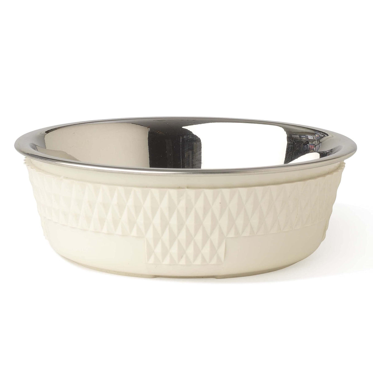PetRageous 16009 Kona Stainless Steel Non-Slip Dishwasher-Safe Dog Bowl 1.75-Cup 5.5-Inch Diameter 1.75-Inch Tall for Small and Medium Dogs and Cats 14-Ounce, White