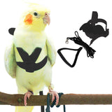 Cockatiel Harness and Leash, Adjustable Parrot Bird Training Design Anti-Bite, Bird Nylon Rope with Cute Wing for Cockatiel and Same Size Birds (L, Black)