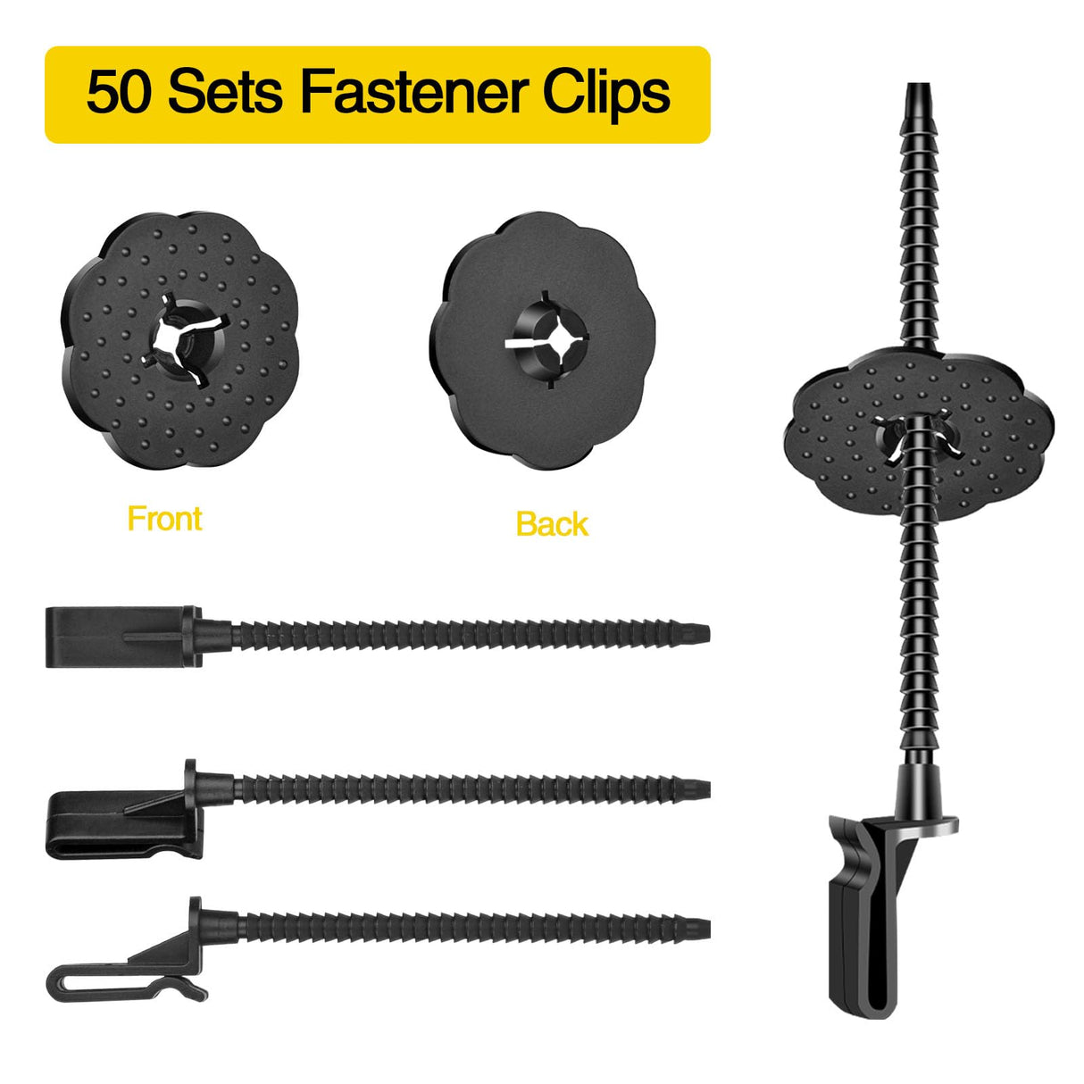 FUTRPOW Solar Panel Bird Guard Fastener Clips,50 Sets Critter Guard Fasteners,Premium Nylon Solar Panel Clips for Attaching Wire Mesh to Solar Panels,Critter Guard Kit for Bird Pigeon Fence