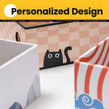 Conlun Cat Scratcher Box with Heavy-Duty Double-Sided Cardboard Pad, Cardboard Lounger, Interactive Hole Design, Cat Bed for Indoor Cats, White, Large