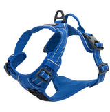 Voyager No Pull Dog Harness for Large Dogs, Dual Leash Attachments, Adjustable Soft but Strong Pet Harness with 3M Reflective Technology, Royal Blue Lattice Nylon, M (Chest: 20-25")