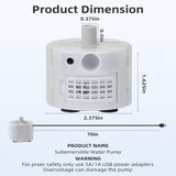 Ultra-Quiet Replacement Pump for Stainless Steel Cat Water Fountains - SMA-800 Motor - Safe and Easy to Clean with Low Voltage DC 5V and USB Cable (Side Suction Pump)