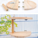 Hamiledyi Birds Perch 2 Level Natural Hamster Standing Platform - Squirrel Gerbil Dwarf Wooden Chinchilla Cage Accessories - Small Animal and Parrots Activity Playground