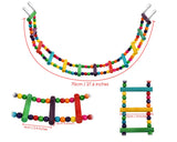 DS. DISTINCTIVE STYLE Bird Ladder Toys Coloured Flexible Parrot Swing Bridge Wooden Cockatiel Cage Hanging Climbing Ladder