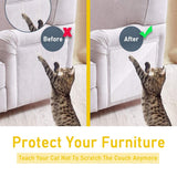 Cat Scratcher for Indoor Cats - 12x17 Inches, 8 PCS Furniture Protector, Wide Double Side Anti-Scratch Deterrent Tape, Pet Scratch Pad for Pretector Couch, Door, Wall, Carpet