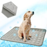 MeiLiMiYu Washable Dog Cooling Mat Ice Silk Pet Self Cooling Pad Blanket for Indoor & Outdoor Car Seats (Grey, 28x22 in)