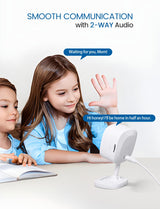 Viigytek 2K Home Indoor Pet Security Camera with Night Vision, Dog/Cat 2-Way Audio, Wired, Motion Detection, App Control (White-1Pack)