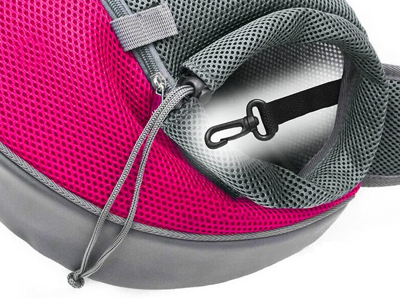 Kucehiup Dog Sling Carrier for Small Dogs Cat Carrier Breathable Mesh Bag(Fits Approximately 3 lbs to 6 lb Pets)(Rose Red)
