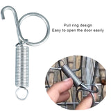 4pcs 75mm Metal Finger Spring Latch Hook, One-Handed Cage Door Spring Hooks, Large Cages Lock for Fixing Pet Cage Door,Bunnies, Rodents, Hamsters, Squirrels, Birds Cages Hook