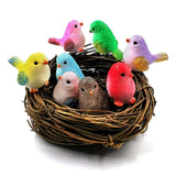 LEBERY 8pcs Mini Bird Figurines Birds Cake Topper Toy Bird Figures Kids, Dollhouse Miniature Figures Toys Play Set, Birds Decorative Figurines Model for Kids Birthday Party Baby Shower