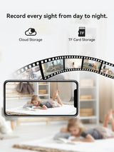 ORANZI WiFi Indoor Security Camera, Pet Camera with Phone APP, Pan/Tilt Wireless Cameras for Home Security 360, Smart Camera with Motion Detection, 2-Way Audio, Siren,Work with Alexa (not SD Card)