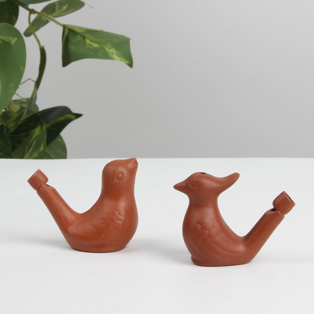 KVMORZE 2Pcs Bird Water Whistles, Funny Ceramic Water Whistles, Warbler BirdWhistles Noise Makers, Purple Clay Pottery Waterfowl Whistle for Birthday Favors Gifts or Outdoor Accessories