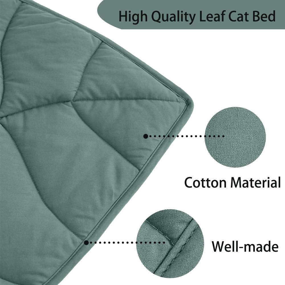 30 X 20 Inch Leaf Shaped Cotton Cat Bed Pad, Warming Cat Mat, Pet Warming Pad for Cats, Warmer Mat for Feral and Indoor Cats, 2025 Enlarged and Thickened Leaf Beds