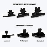 Cockatiel Harness and Leash, Adjustable Parrot Bird Training Design Anti-Bite, Bird Nylon Rope with Cute Wing for Cockatiel and Same Size Birds (L, Black)