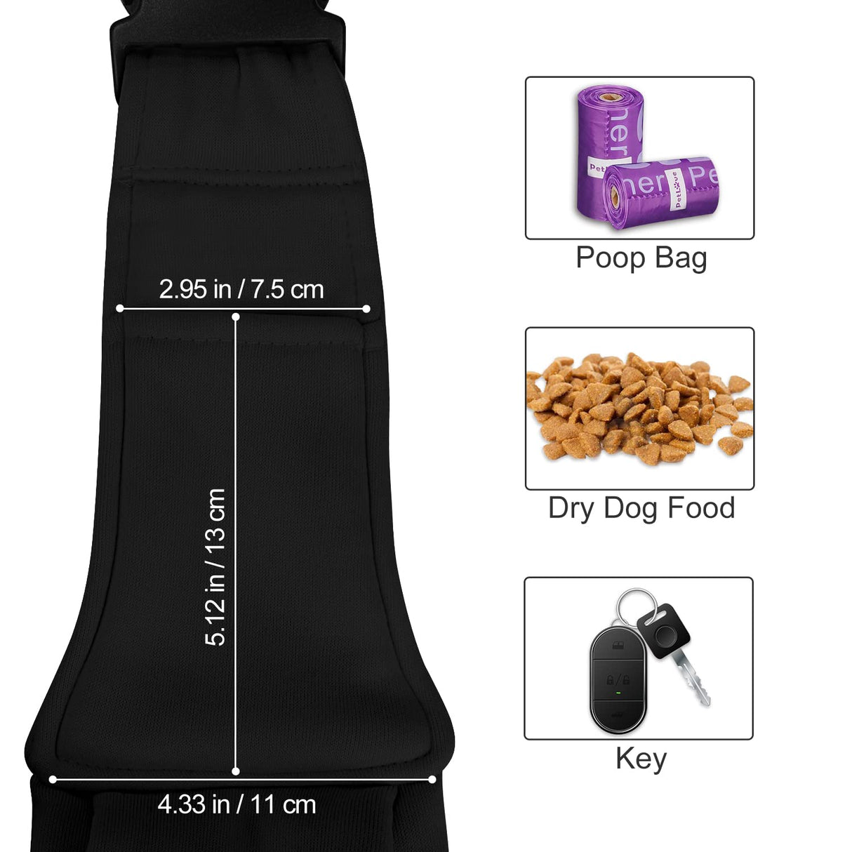 PETLOFT Reversible Dog Cat Sling Carrier, Small Dog Carrier, Adjustable Dog Sling, Hands Free Cross Body Carrier with Collar Hook for Dog/Cat/Bunny up to 11lb, Black