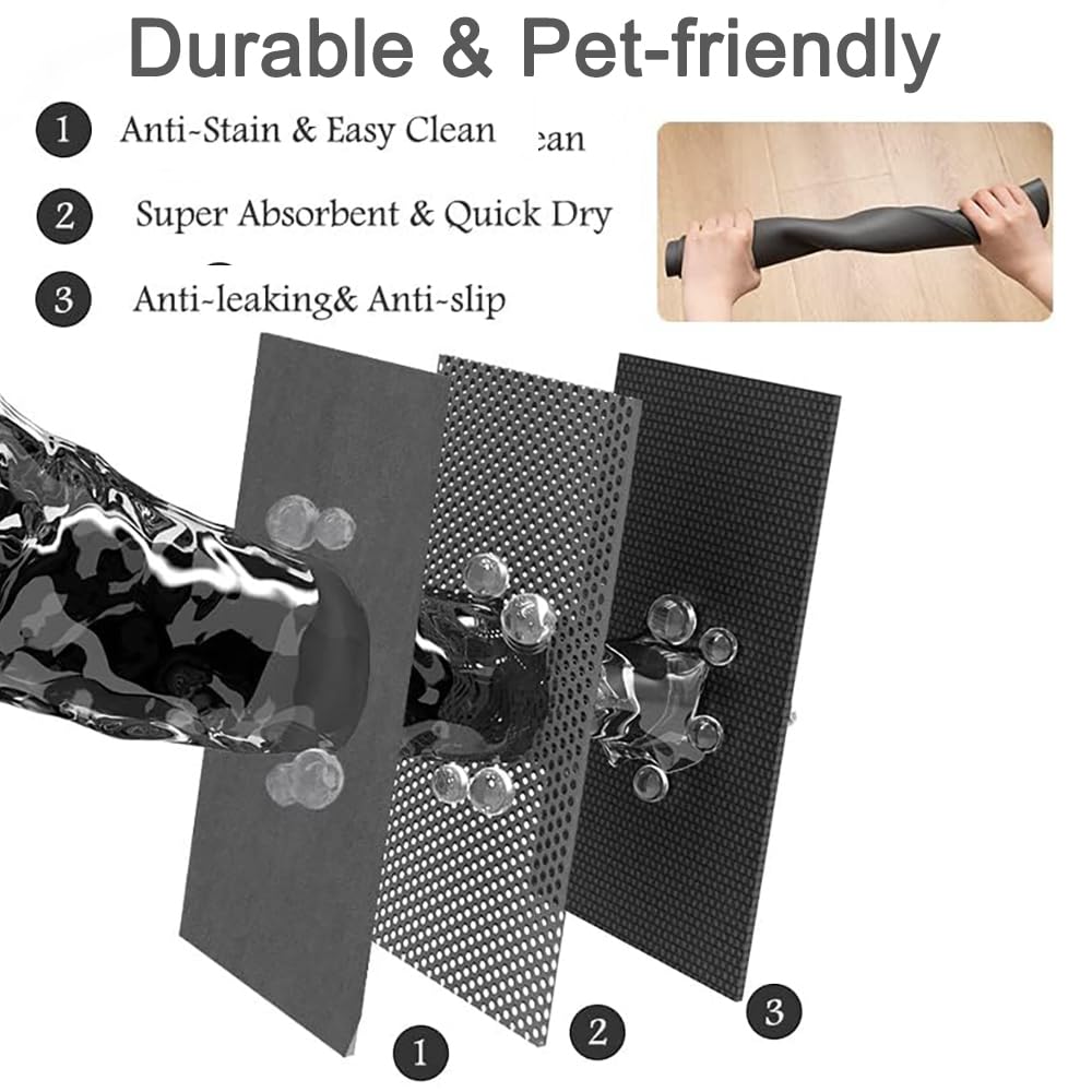 Pet Feeding Mat, Absorbent Pet Placemat for Food and Water Bowl, No Stains Quick Dry Cat Dog Food Bowl Mat, Dog Accessories Pet Supplies-Dog Water Bowl for Messy Drinkers(12"x19", Dark Gray)