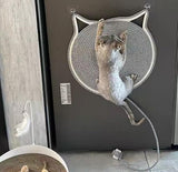 GooCare Cat Toy Scratcher Mat with Ball, 17" Size Natural Cotton Rope Dual Scratching Pad for Indoor Cats, Portable Furniture Protector for Wall, Carpets, Hand Washable (Yellow, 17"*17")