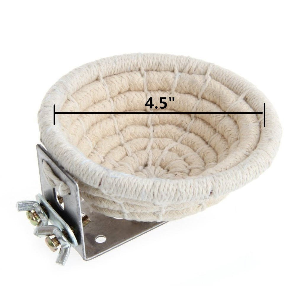 Bird Nest Parakeet Nest Handmade Cotton Weave Hemp Rope Nests Birds Breeding Hatching Nest Parrot Nesting Box Cage Hatch House Hut Cave Raffia Fiber for Parrots Canary