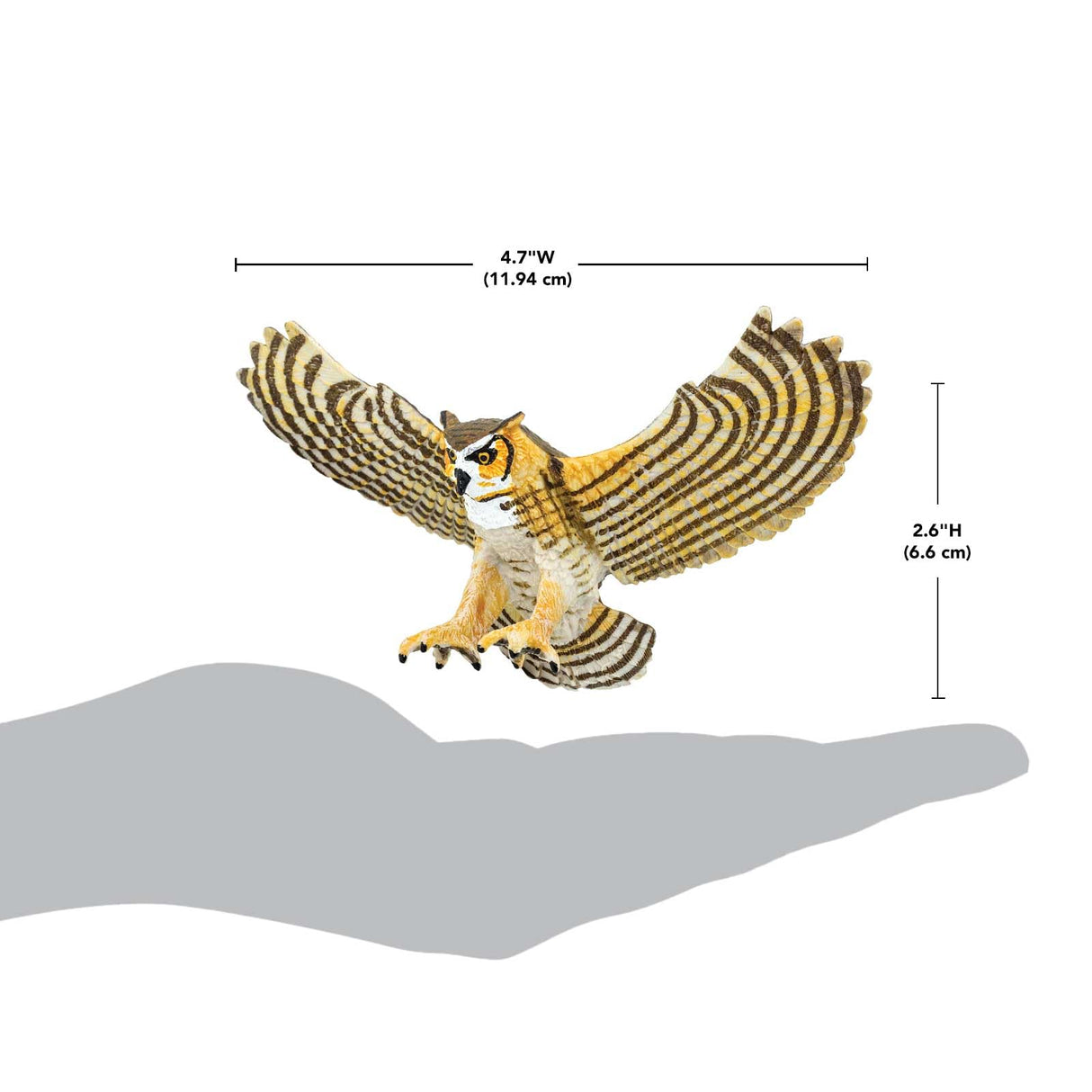 Safari Ltd. Great Horned Owl Figurine - Detailed 5.5" Plastic Model Figure - Fun Educational Play Toy for Boys, Girls & Kids Ages 3+