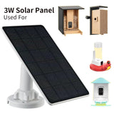 Solar Panel for Bird Feeder Camera, 3W Continuously Power Supply for Your Bird Feeder Camera, Type-C Plug