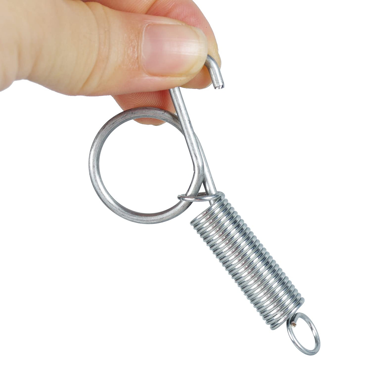 4pcs 75mm Metal Finger Spring Latch Hook, One-Handed Cage Door Spring Hooks, Large Cages Lock for Fixing Pet Cage Door,Bunnies, Rodents, Hamsters, Squirrels, Birds Cages Hook