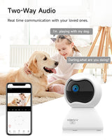 3MP PTZ Home Security Cameras, HD Night Vision 2.4G WiFi Baby Monitor Camera Indoor Remote Access via The App, Double Data Protection, Motion Detection, App Notifications, Two-Way Audio-3