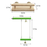 GAGILAND Bird Perches for Cage, Natural Wood Platform Bird Swing Bird Perch Stand Paw Grinding Stick for Parakeet Cockatiels Lovebirds Cage Accessories