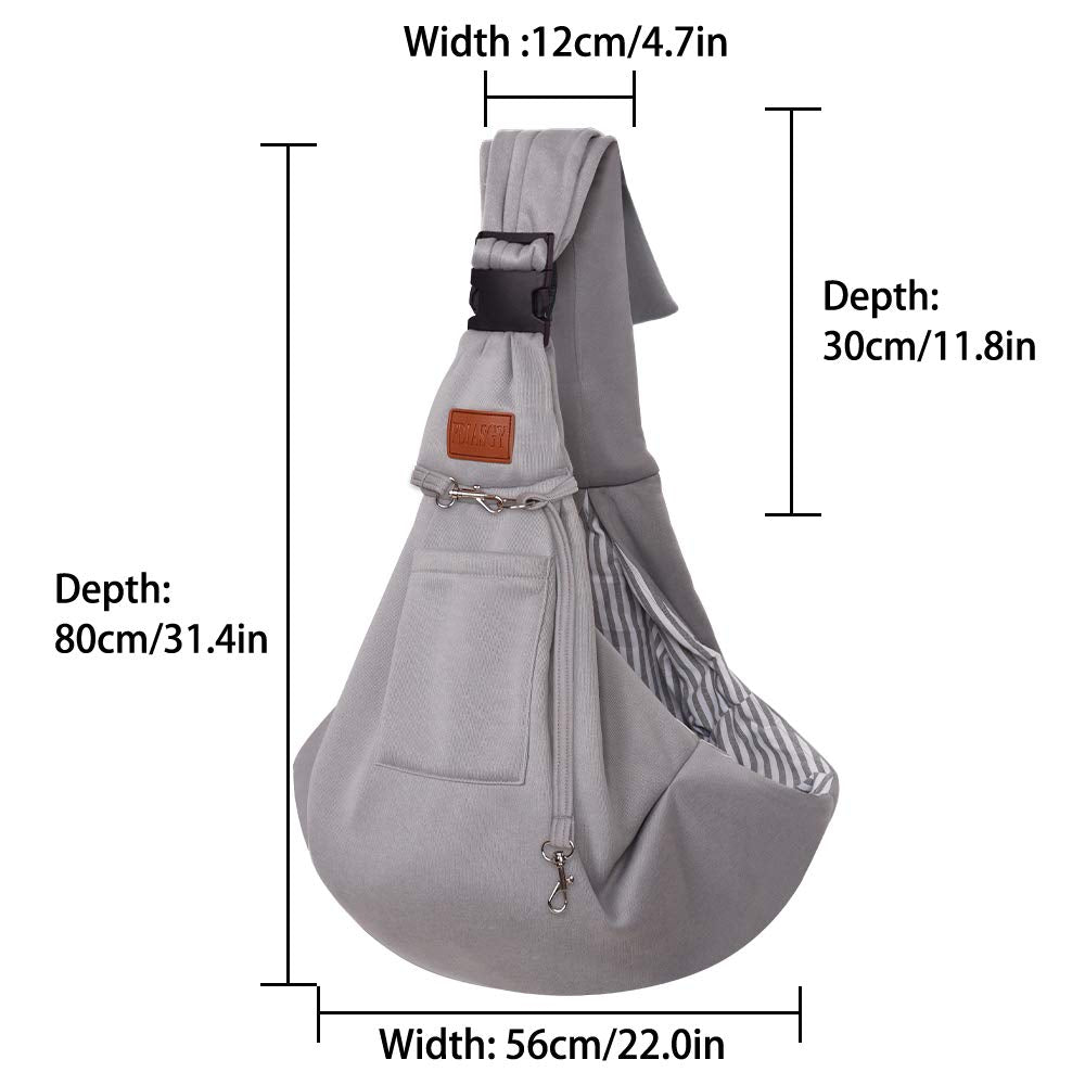 FDJASGY Small Dog Sling Cat Carrier Adjustable Strap Hands Free Reversible Pet Puppy Travel Bag Backpack for Outdoor Travel