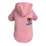 Izefia Dog Hoodie - Pink Cotton Fleece Sweater for Small Dog & Puppy - Winter Warmth - XS