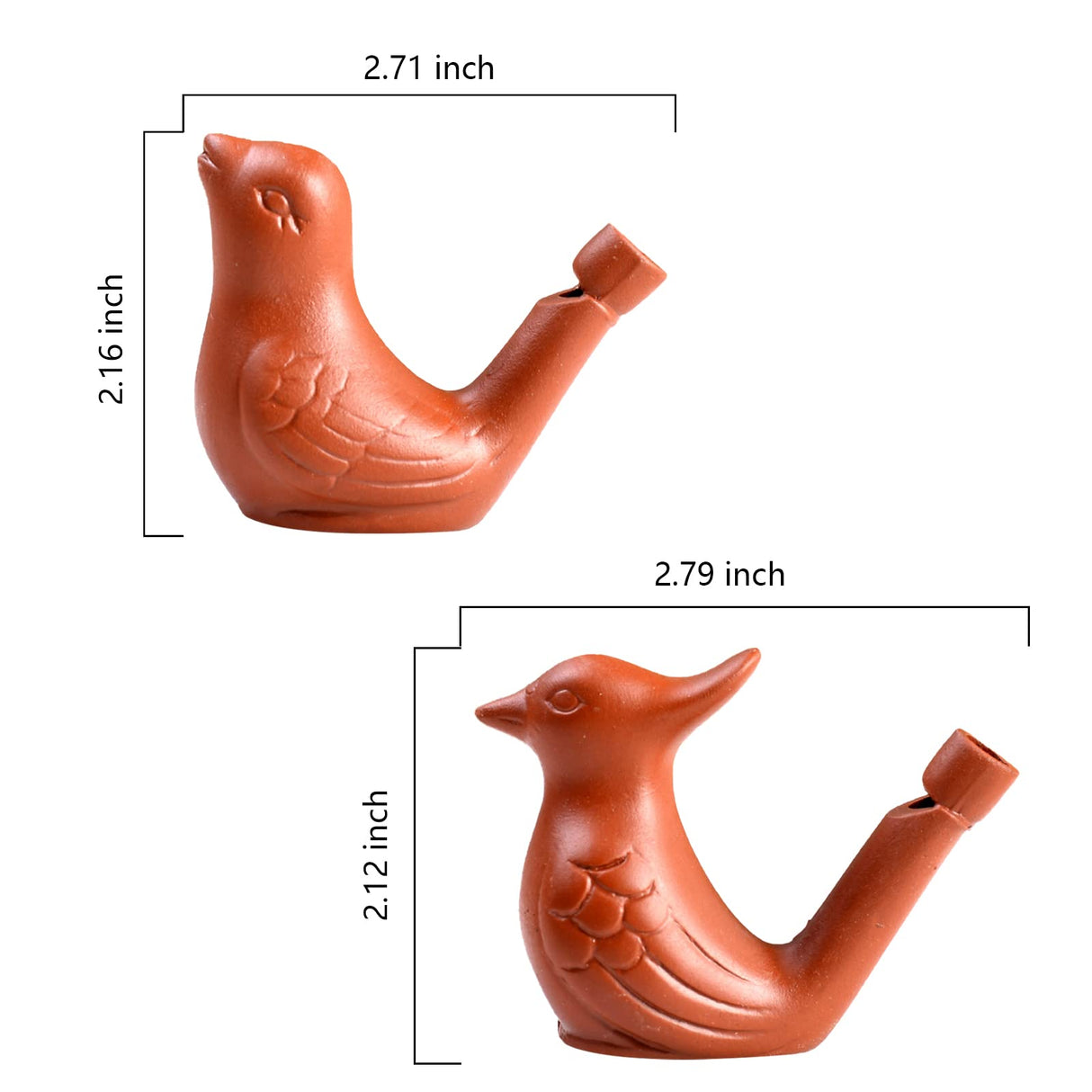 2Pcs Bird Water Whistles - Warbler Bird Caller, Purple Clay Pottery, Outdoor Accessories