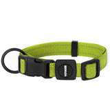 Best Pet Supplies Reflective Dog Collar with Adjustable Length, Heavy-Duty Buckle, and Strong Leash D-Ring, Training, Walking, Jogging Accessory for Small, Medium, and Large Breeds - Lime Green, M