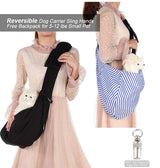 Lynkaye Small Dog & Cat Travel Bag - Hands Free Pet Carrier with Adjustable Strap & Stainless Steel ID Barrel (Black, Up to 12 lbs)