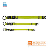 Best Pet Supplies Reflective Dog Collar with Adjustable Length, Heavy-Duty Buckle, and Strong Leash D-Ring, Training, Walking, Jogging Accessory for Small, Medium, and Large Breeds - Lime Green, M