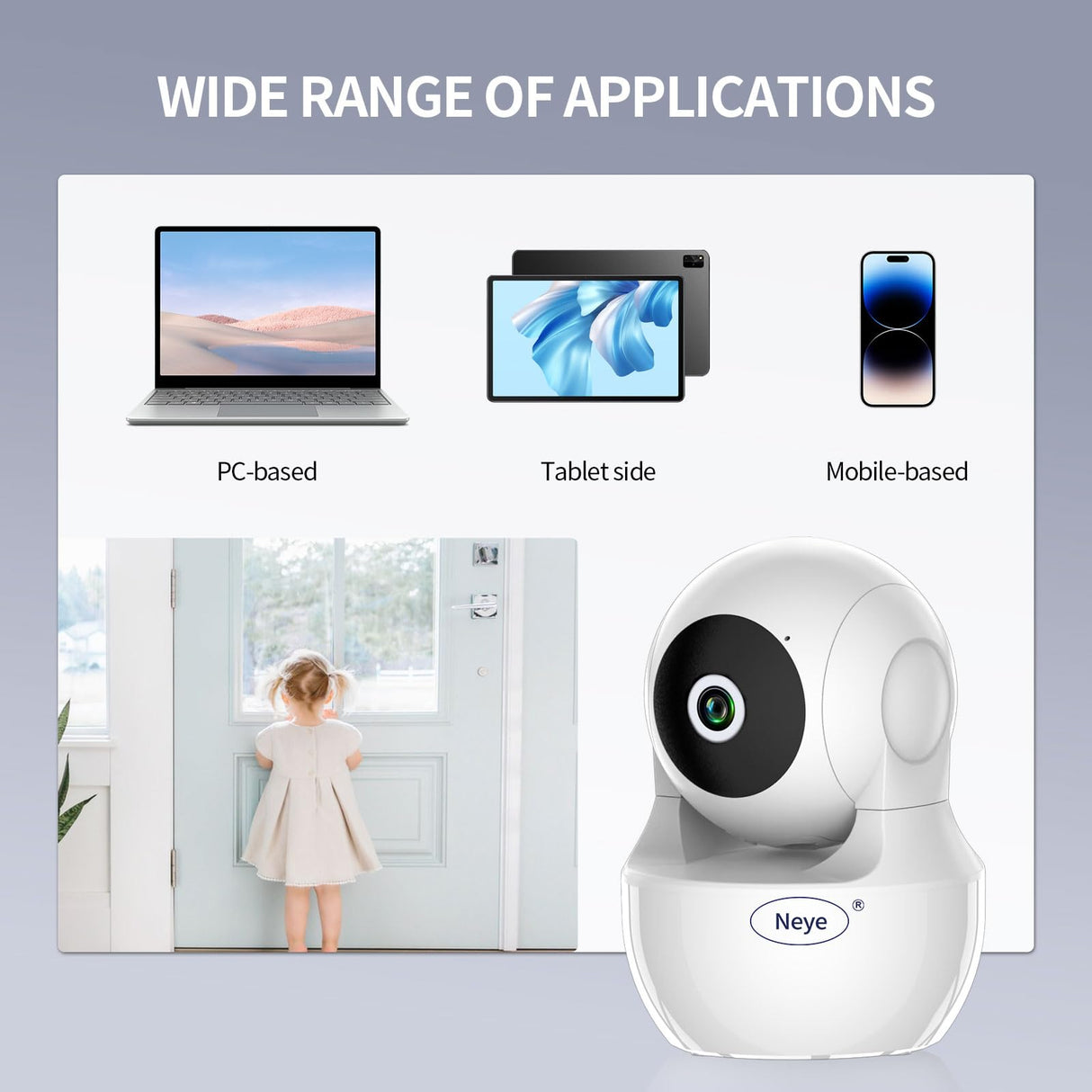 WiFi Security Home Camera，Baby Monitor Wireless IP Camera with Night Vision Two Way Audio Cloud Storage， Supports 5G WiFi，up to 128GB（White） Indoor Camera