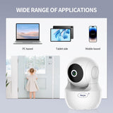 WiFi Security Home Camera，Baby Monitor Wireless IP Camera with Night Vision Two Way Audio Cloud Storage， Supports 5G WiFi，up to 128GB（White） Indoor Camera