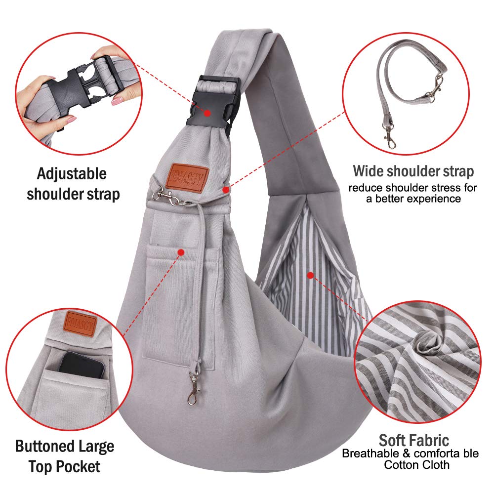 FDJASGY Small Dog Sling Cat Carrier Adjustable Strap Hands Free Reversible Pet Puppy Travel Bag Backpack for Outdoor Travel