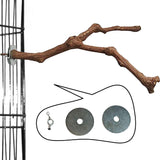 PINVNBY Parrot Perches Natural Birds Stand Wild Grape Stick Grinding Paw Climbing Wood Cage Accessories and Toy for Parakeet, Lovebirds,Budgies,Cockatiels and Finches